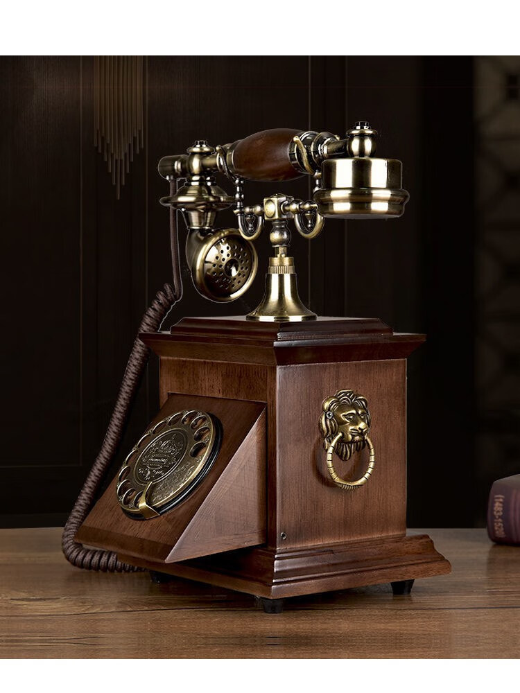 老式民国实木座机可通用醉米旋转盘仿古复古拨号电话中式老古董电话机