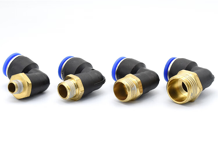 气动管气缸快速快插接头外牙螺纹弯头直角pl8024m5601100310个pl4m5