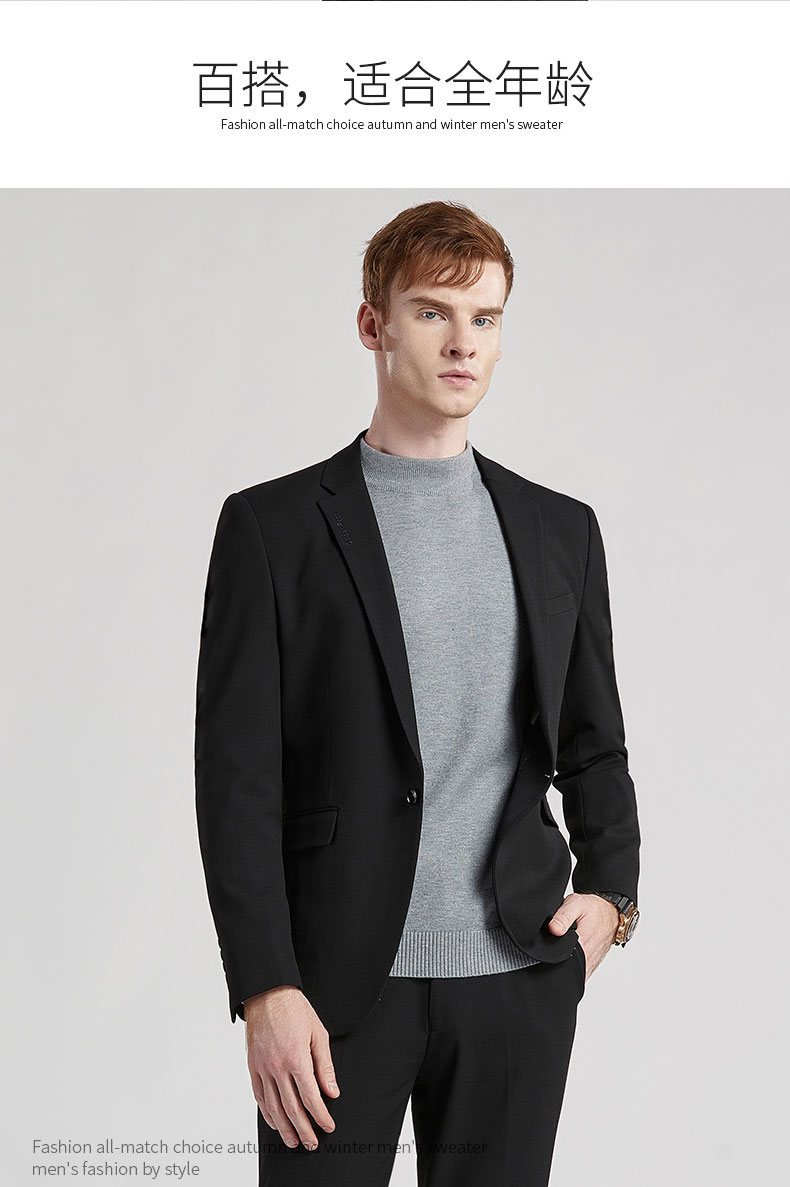 虎都商务休闲西装男套装职业正装韩版修身新郎伴郎结婚两件套礼服卡其