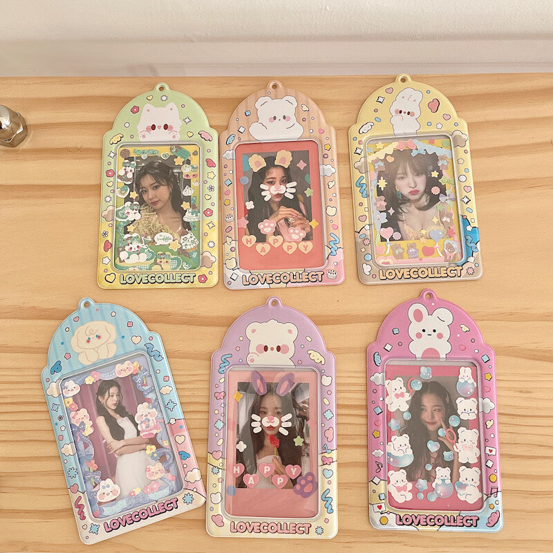 迪士尼2022新款小卡卡套硬 原创韩国ins奶糖小熊咕卡套拍立得照片追星