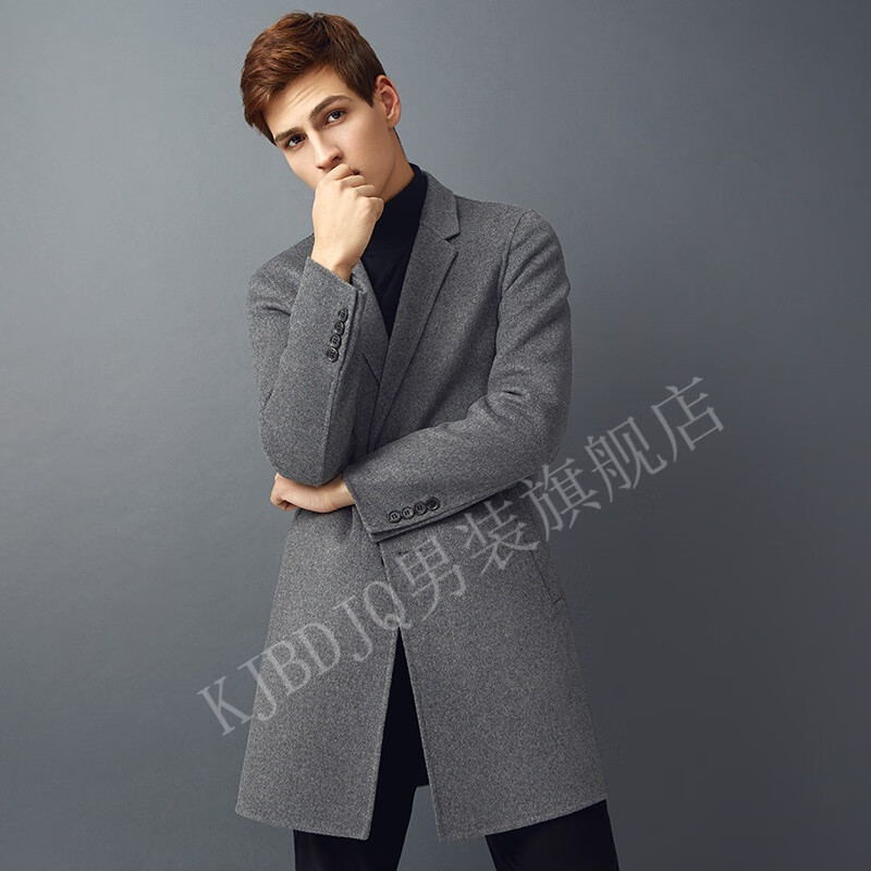 kjbdjq2022新款瑞派服饰ruipe男款双面呢冬季毛中长款绒风衣毛呢外套