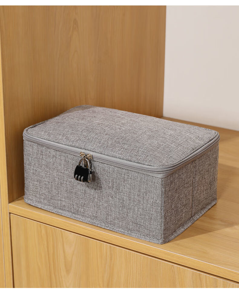 带锁收纳箱家用有锁收纳盒子大号储物箱宿舍密码箱子文件整理箱 番茄