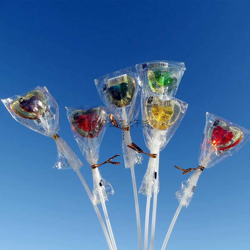 百嘉尚透明水晶爱心心形长杆棒棒糖花束糖小零食婚礼装饰糖果爱心长杆