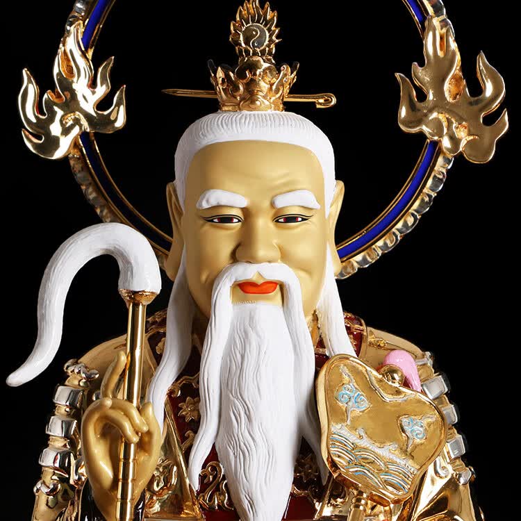 台湾盛凡鎏金三清神像家用太上老君纯铜道教三清祖师道德天尊元始天尊