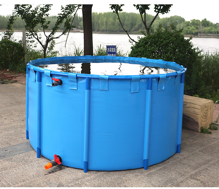 养鱼池帆布水池帆布鱼池圆形加厚带支架折叠养鱼水箱大型养殖塑料水池