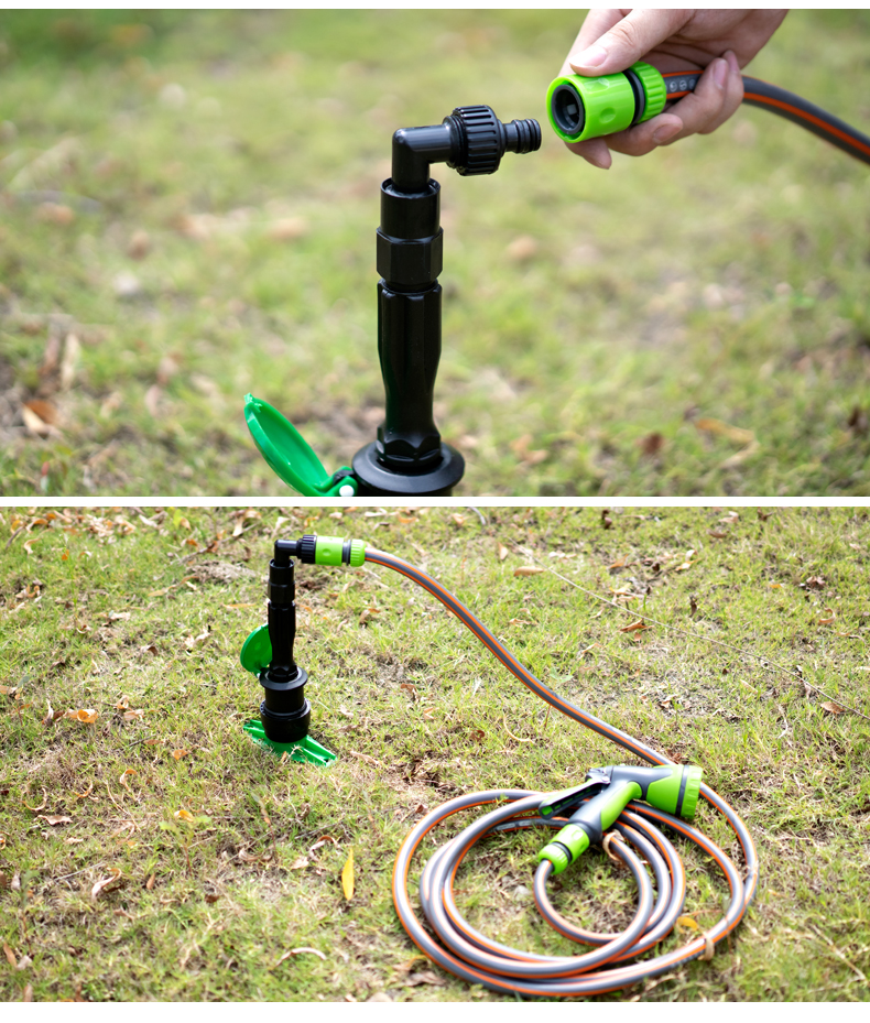 如沐户外园林取水器草坪绿化带地接水管取水6分1寸快速地插接头 水枪