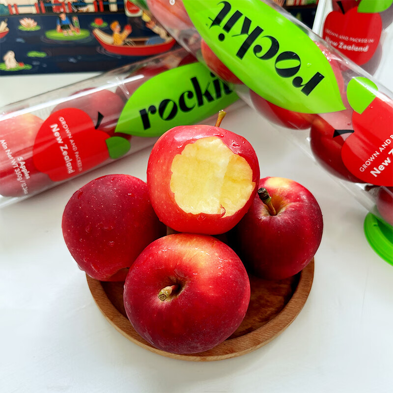 新西兰试管小苹果3管礼盒装新鲜rockit火箭苹果进口水果宝宝辅食