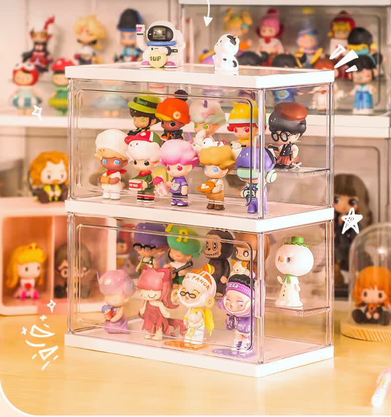 2022新款乐高展示盒成品摆放人仔人物小人玩偶盒子透明小摆件展示架二
