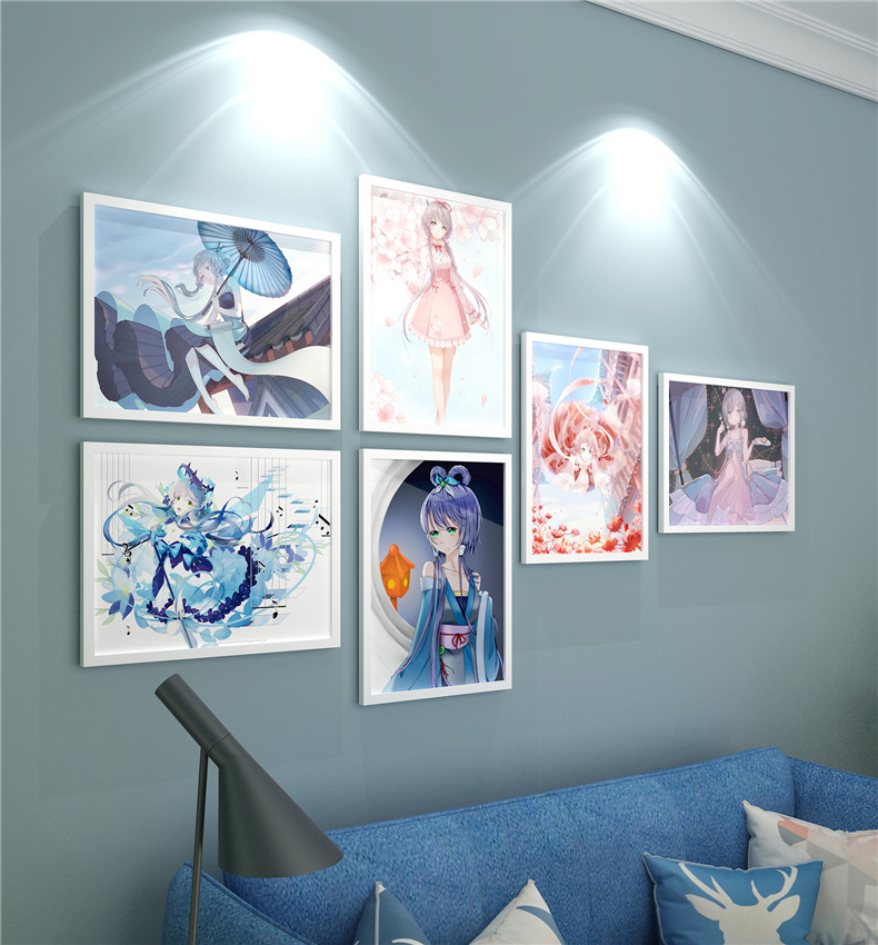 二次元动漫洛天依挂画海报乐正绫言墙贴画卧室宿舍壁画k款3040白色
