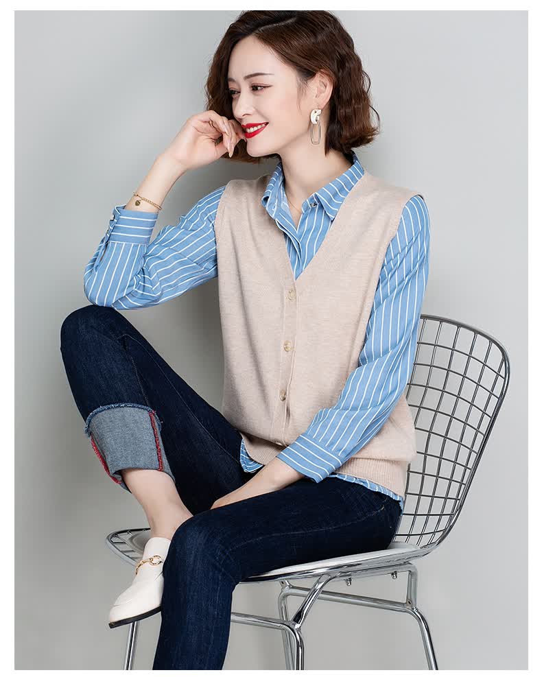 毛背心女开身女士马甲针织外穿毛线羊毛开衫马夹毛衣小外套无袖上衣