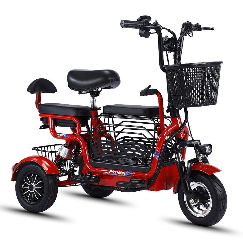 雅迪电动三轮车家用小型电瓶车同款亲子三座成人男女电动车带娃电动