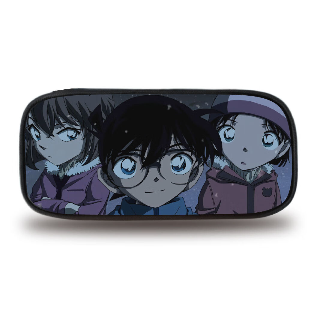 新一学生便携大容量全图文具盒铅笔盒柯南横款全图笔袋175支笔10笔芯