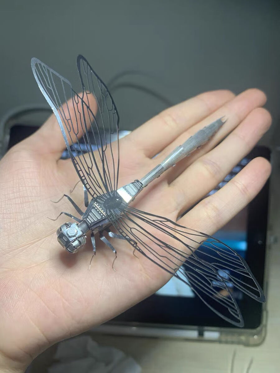 猫乐鱼咱们一起组装个蜻蜓玩3d立体组装金属拼图款一蜻蜓无工具无法