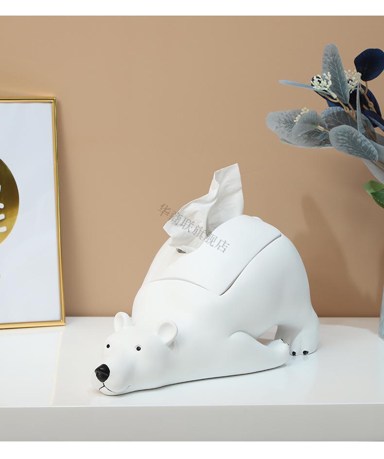迎宾熊摆件北极熊玄关收纳落地摆件沙发大型迎宾家居客厅装饰品轻奢