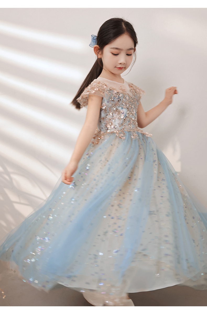 乖奇奇花童婚礼小女孩礼服女童生日公主裙高端儿童主持人钢琴演奏演出