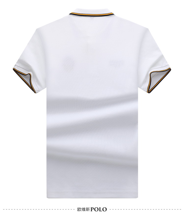 欧货保罗polo衫男士短袖翻领宽松大码高端有领上衣 白色 s(建议100
