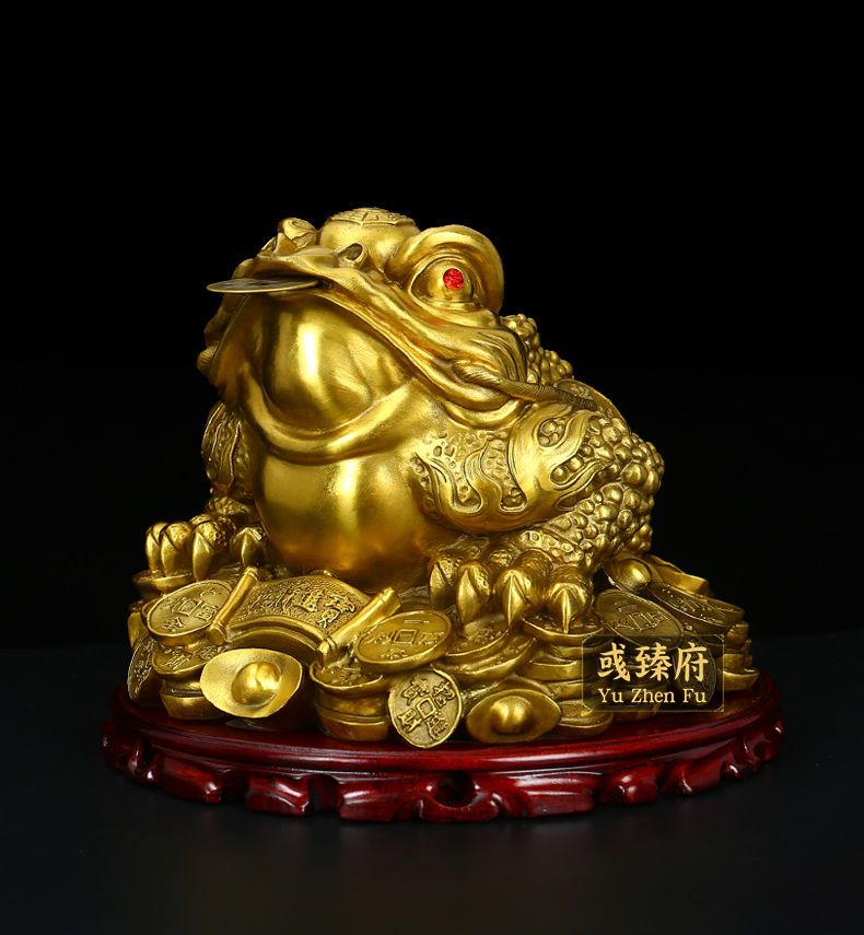 【京选好货】【京选好物】纯铜金蟾摆件三足金蝉金蟾蜍家居工艺品客厅