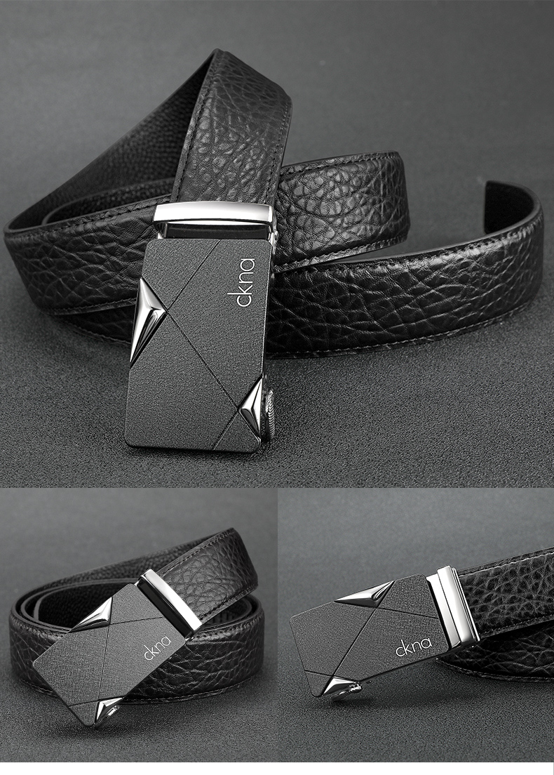 商务百搭腰带2022新款ck男士皮带 时尚款【银色】 105cm【图片 价格