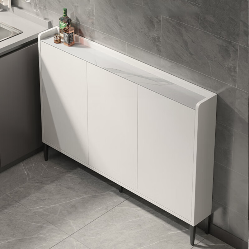 厨房边柜窄餐柜收纳柜 餐边柜20特窄白色厨房置物架极窄小薄柜子靠墙