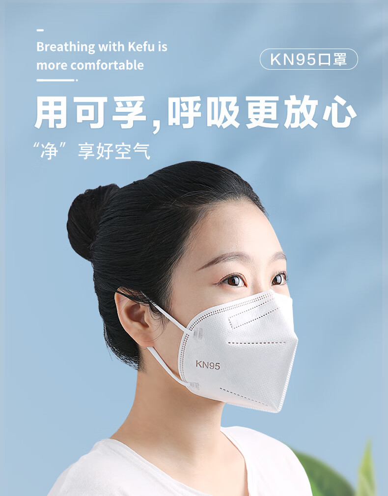 可孚kn95级过滤式折叠防护口罩防粉尘3d立体一次性小脸冬季口罩鱼形防