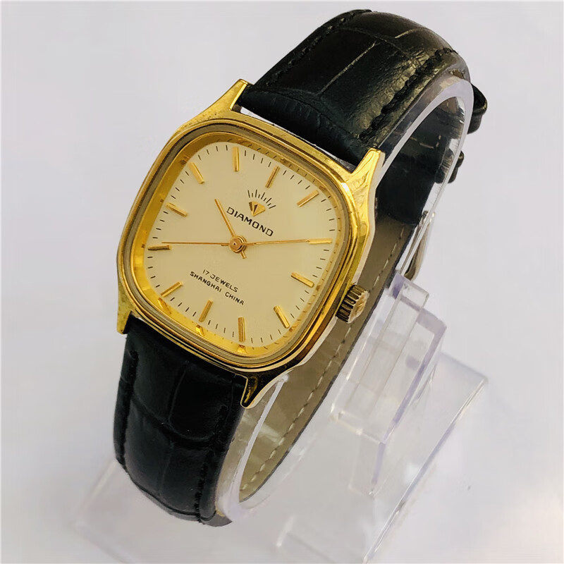 原装库存上海钻石牌手动机械手表中性表男女表老表古董表送长辈日历款
