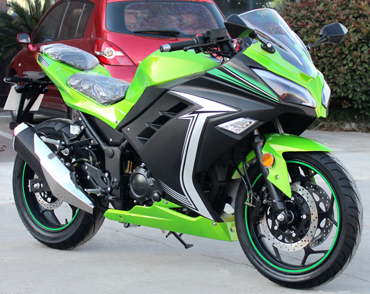 国四电喷小忍者摩托车跑车重型机车400双缸水冷地平线整车可上牌 磨砂