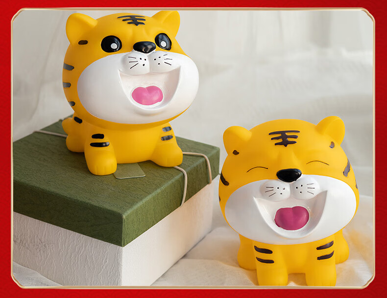 涂色石膏老虎儿童涂色石膏娃娃老虎白胚玩偶陶瓷手工彩绘diy涂鸦绘画