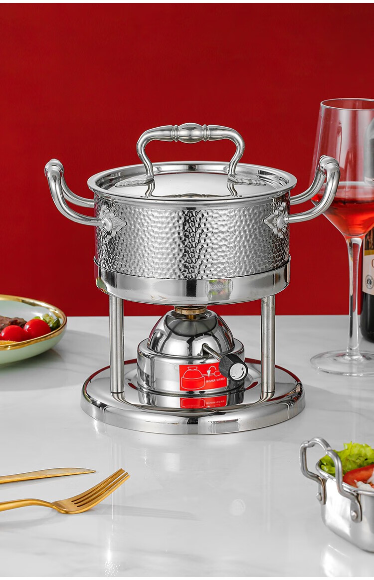 瓦斯炉单人小火锅一人一锅燃气自助火锅专用锅充气小火锅家用淘力4代