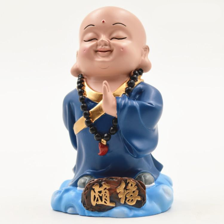 工艺品泥塑工艺品特色礼品小和尚摆件中国传统泥人泥塑小礼物知音