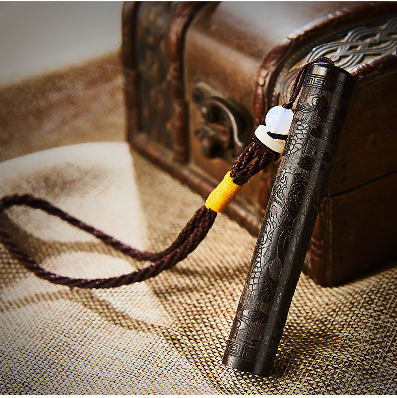 复古檀木火折子吹气打火机防风个性创意usb充电吹一吹感应点烟器貔貅