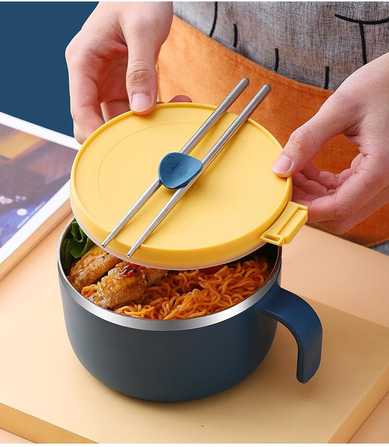 饭碗学生一年级汤碗带盖小号学生餐具上学小学生方便携带一年级女孩