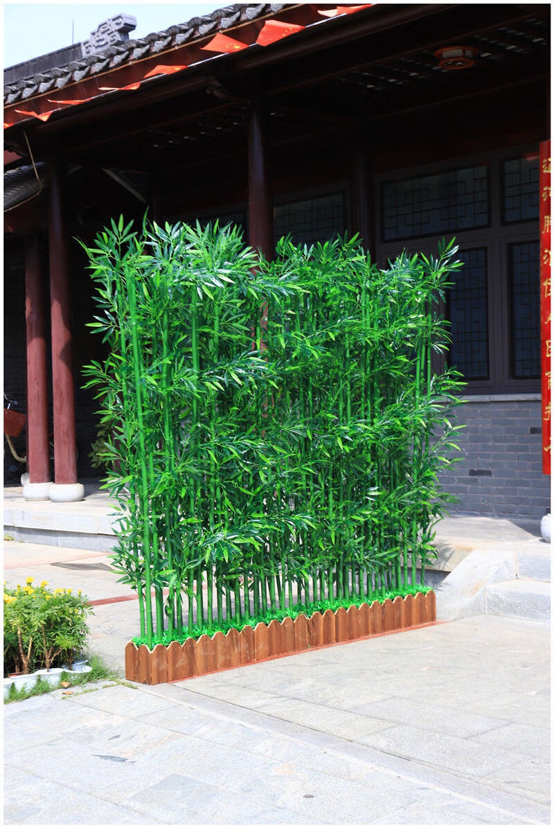 【现货直发】仿真竹子室内室外装饰绿植物盆栽造景隔断挡墙屏风塑料假