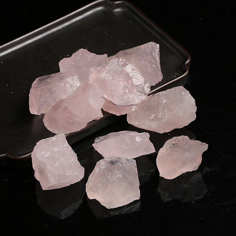 粉水晶东海水晶水晶碎石原石 扩香石香薰石桌面摆件 粉水晶100g(1-2