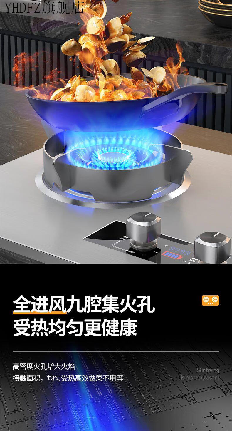 华润百尊燃气灶天然气台 燃气灶家用双灶天然气猛火台嵌入式液化气