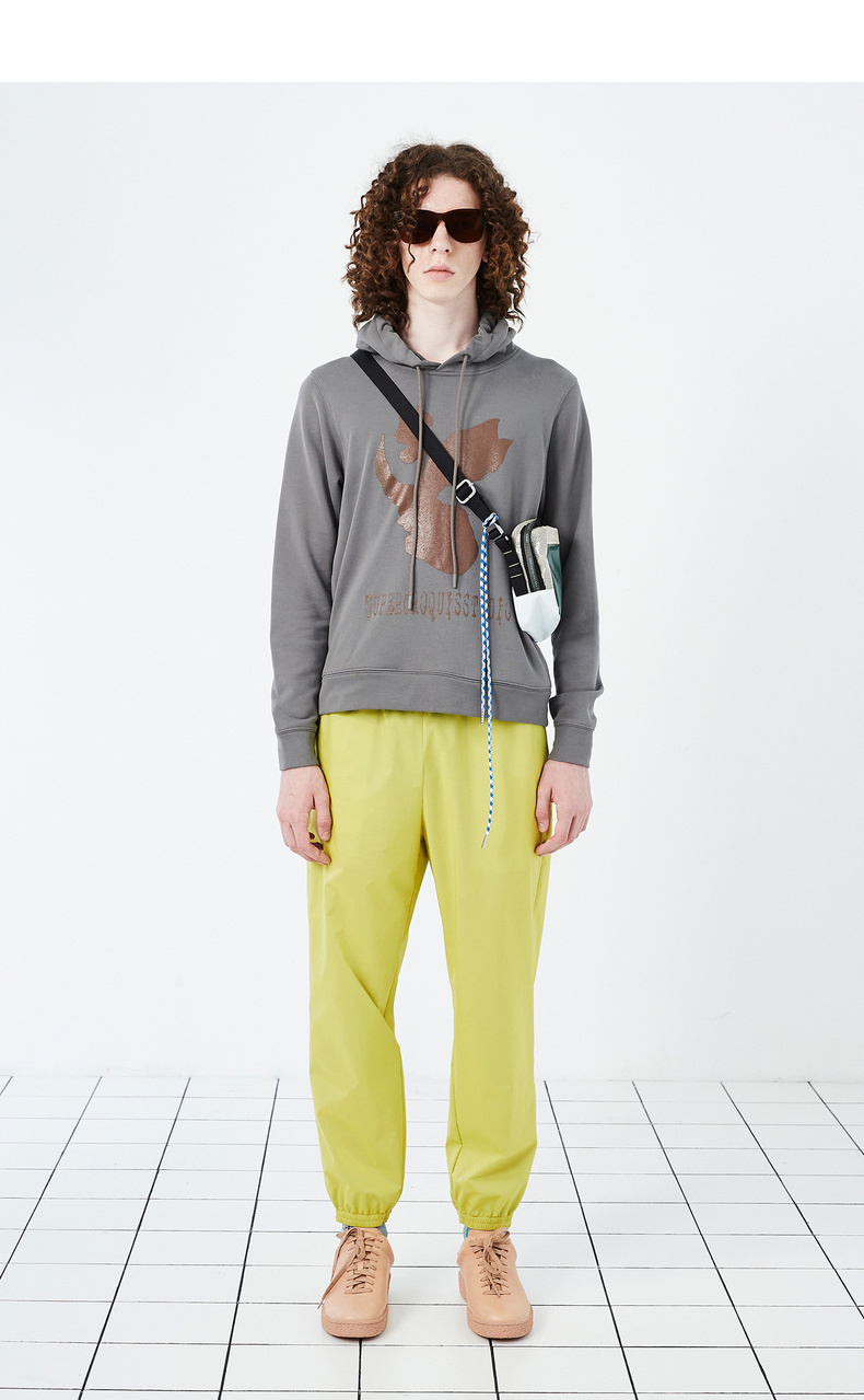 速写男装春折扣新品连帽时尚休闲个性韩版宽松印花嘻哈情侣卫衣 535