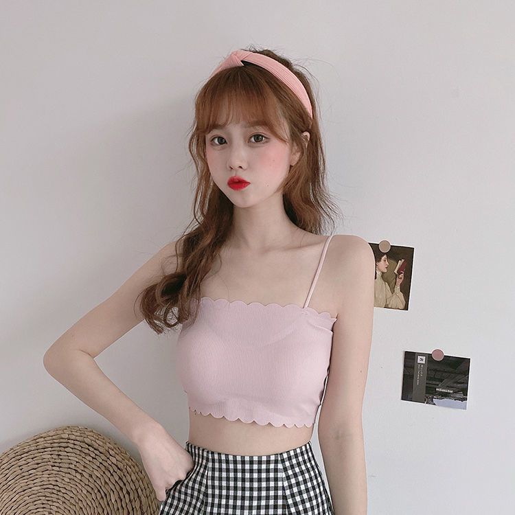 高中女生内衣初中生少女文胸冰丝裹胸抹胸内衣女学生韩版小胸聚拢文胸