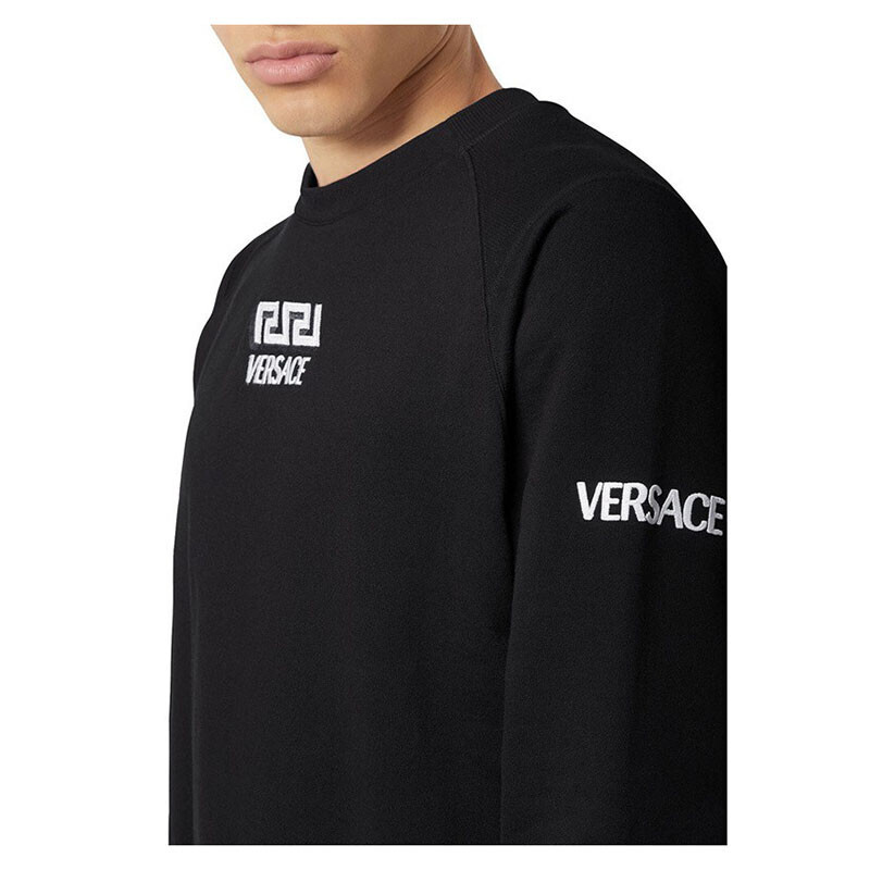 versace范思哲男士卫衣运动衫圆领套头衫棉质刺绣lagreca图案华美休闲