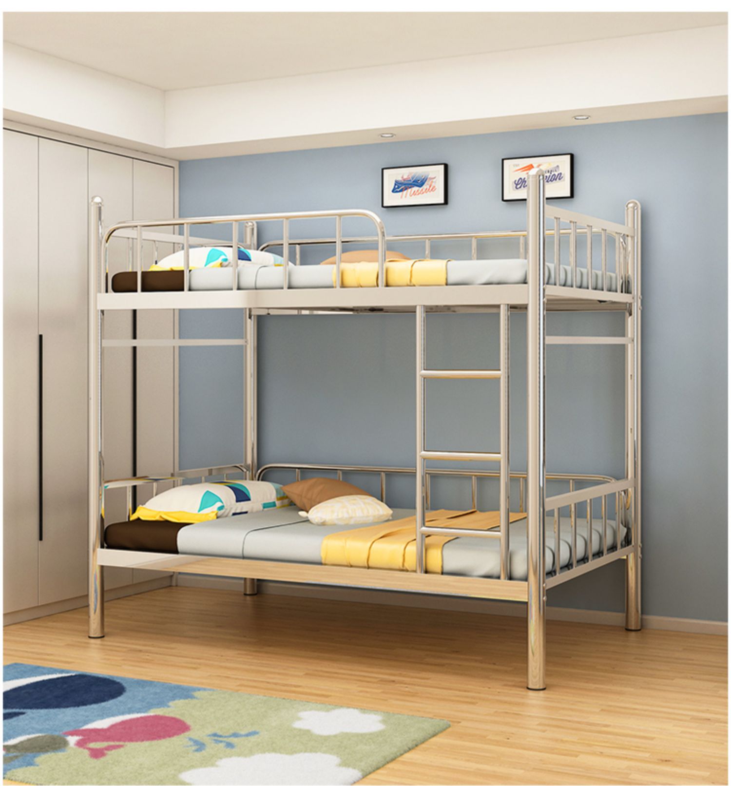 小米mi生态米家同款不锈钢双层床304加厚铁架床上下铺家用宿舍员工