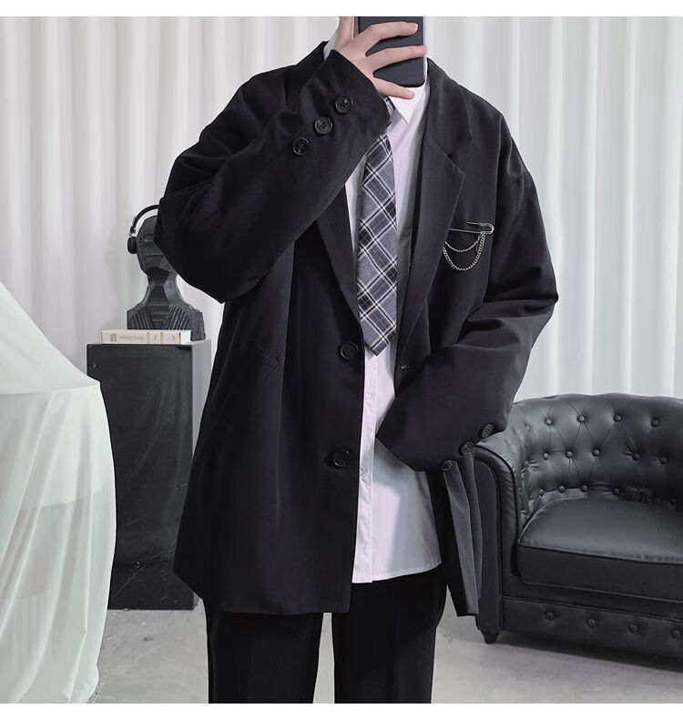 dk西装外套男新款韩版潮流宽松百搭学生dk制服男学院风jk西服吉诺丰京