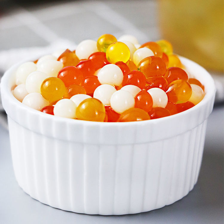 水晶果彩色椰果奶茶店专用椰果粒桶装珍珠布丁原料椰果肉 瓶装圆形