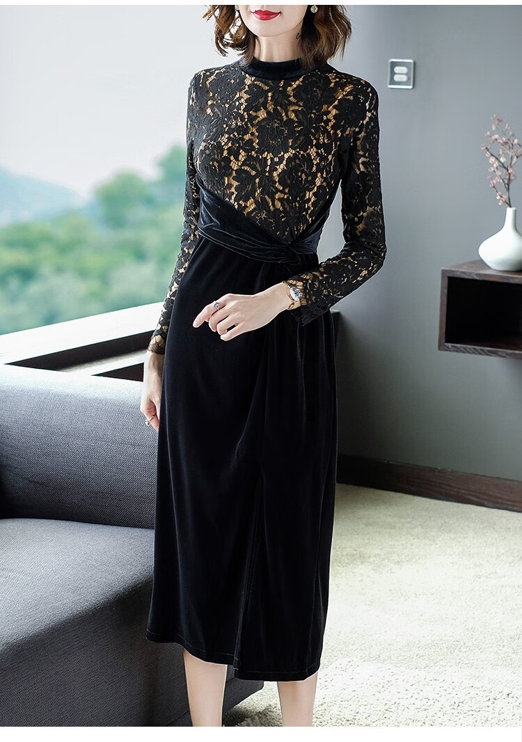 百魅黛丝轻奢品牌大码女装连衣裙女2020春夏新款内搭气质洋气典雅金丝