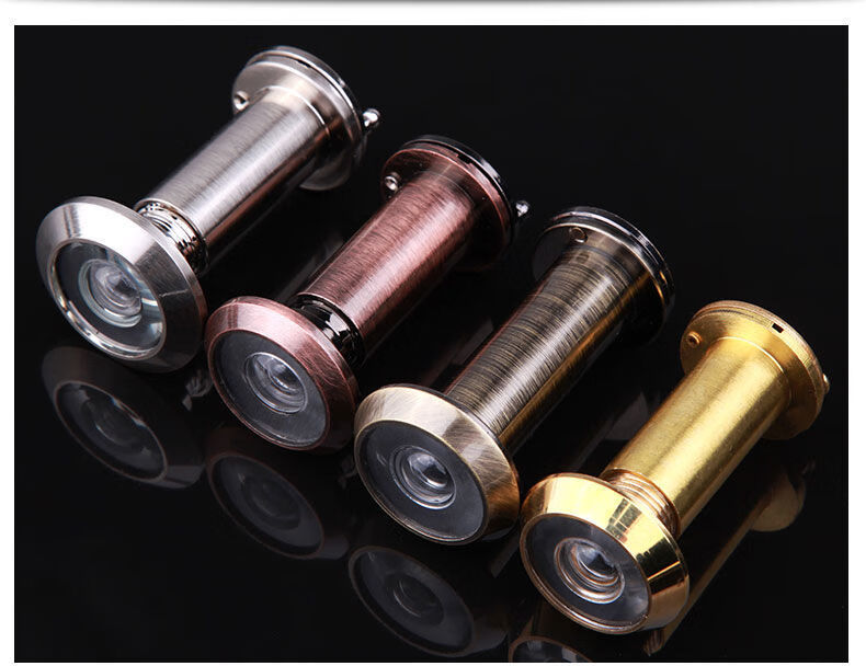 猫眼门镜防撬家用高清广角老式防盗门猫眼通用普通带后盖14mm金色孔经