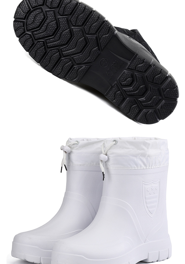 3531保暧雨鞋防滑底加棉男士低筒加绒雨靴轻便三防劳保防水鞋胶鞋