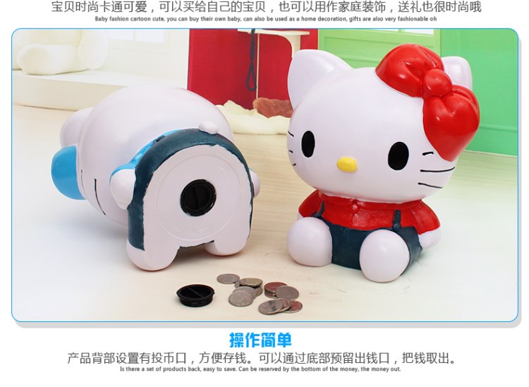 石膏娃娃hellokitty七彩努吡塗色石膏娃娃hellokitty塗鴉存錢罐兒童