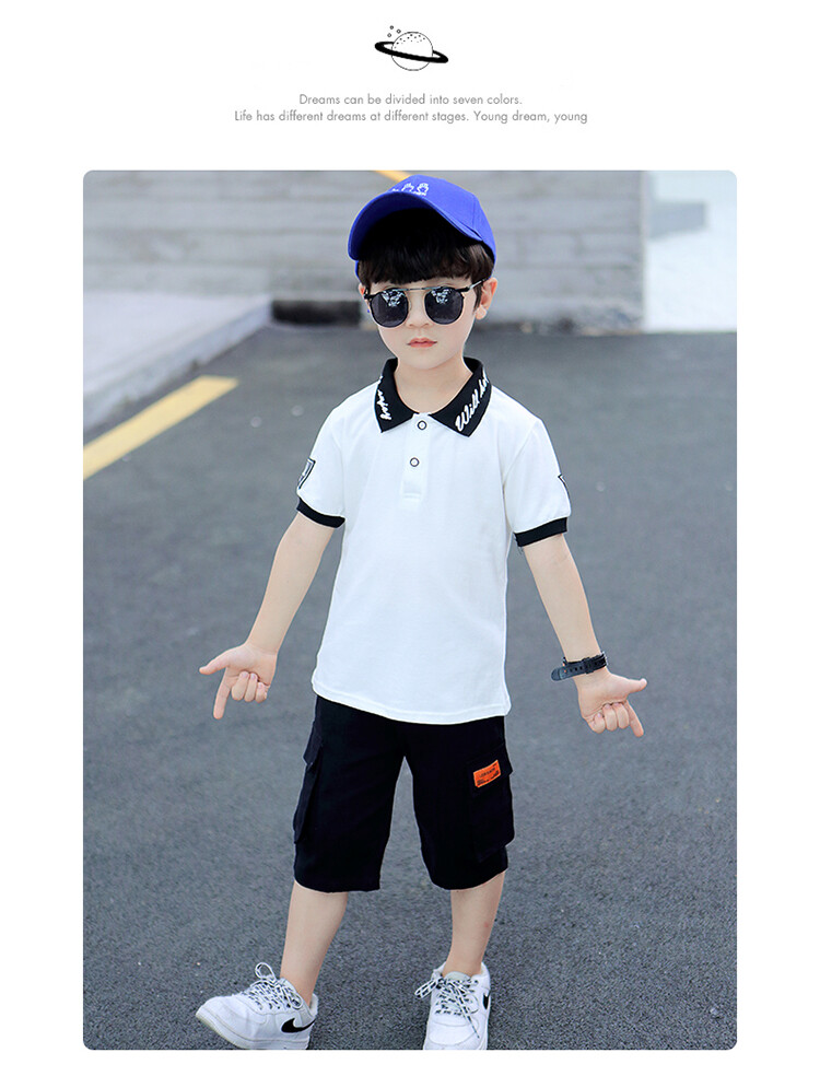 巴拉巴拉旗下badibadi男童套装夏装2022新款儿童装中童帅气polo衫夏天