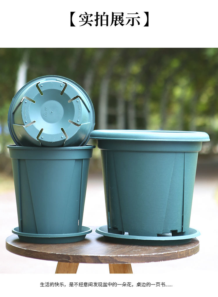 加仑盆创意个性树脂花盆艺联家青山盆2号口径15厘米10个装不含托盘买