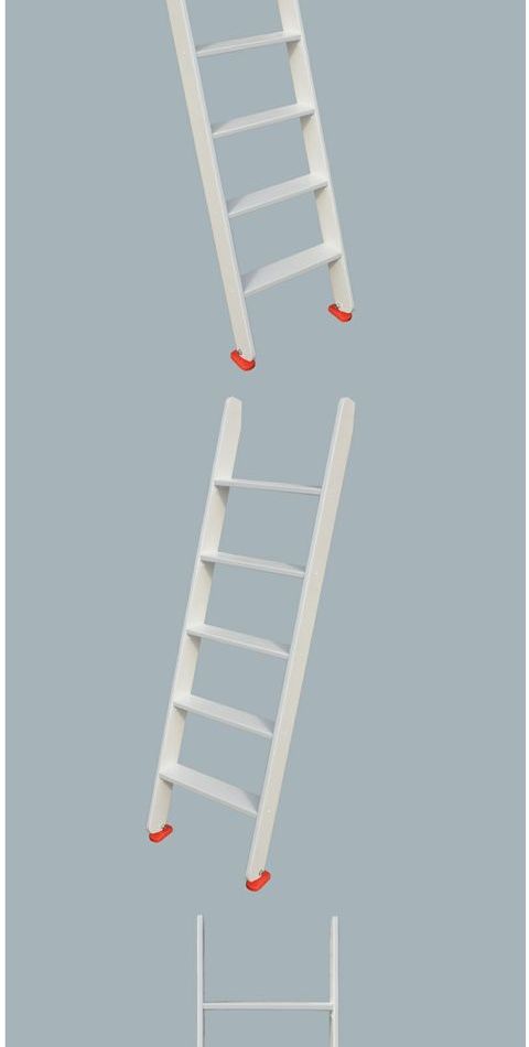 带梯角梯实木白色梯子学生上下床铺梯子成人家用直梯清漆色1米长3步