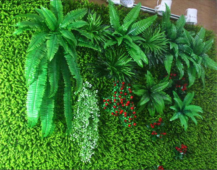 仿真植物墙装饰假花叶子绿植墙婚庆背景墙客厅墙面墙上绿萝假草 松枝
