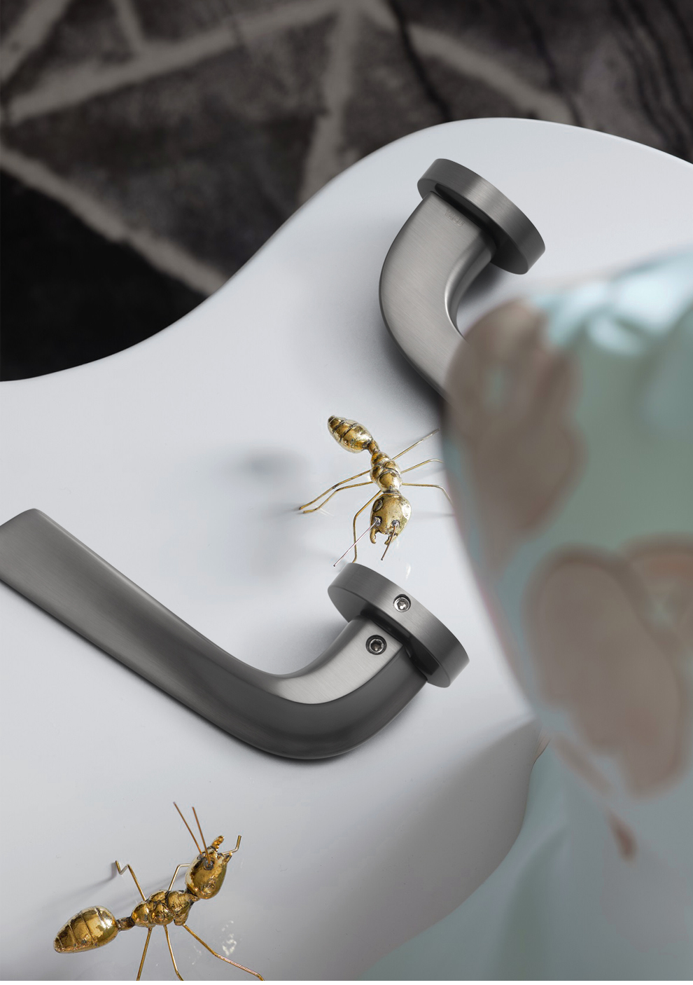 亚固黑钢拉丝261p门锁室内卧室门锁房门锁门把手木门锁房间门锁静音