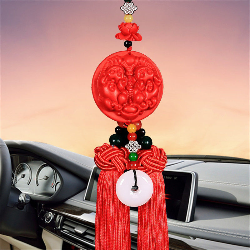 出入平安汽车挂件葫芦朱砂保平安符车内挂饰品车上中国结男女车饰 i款